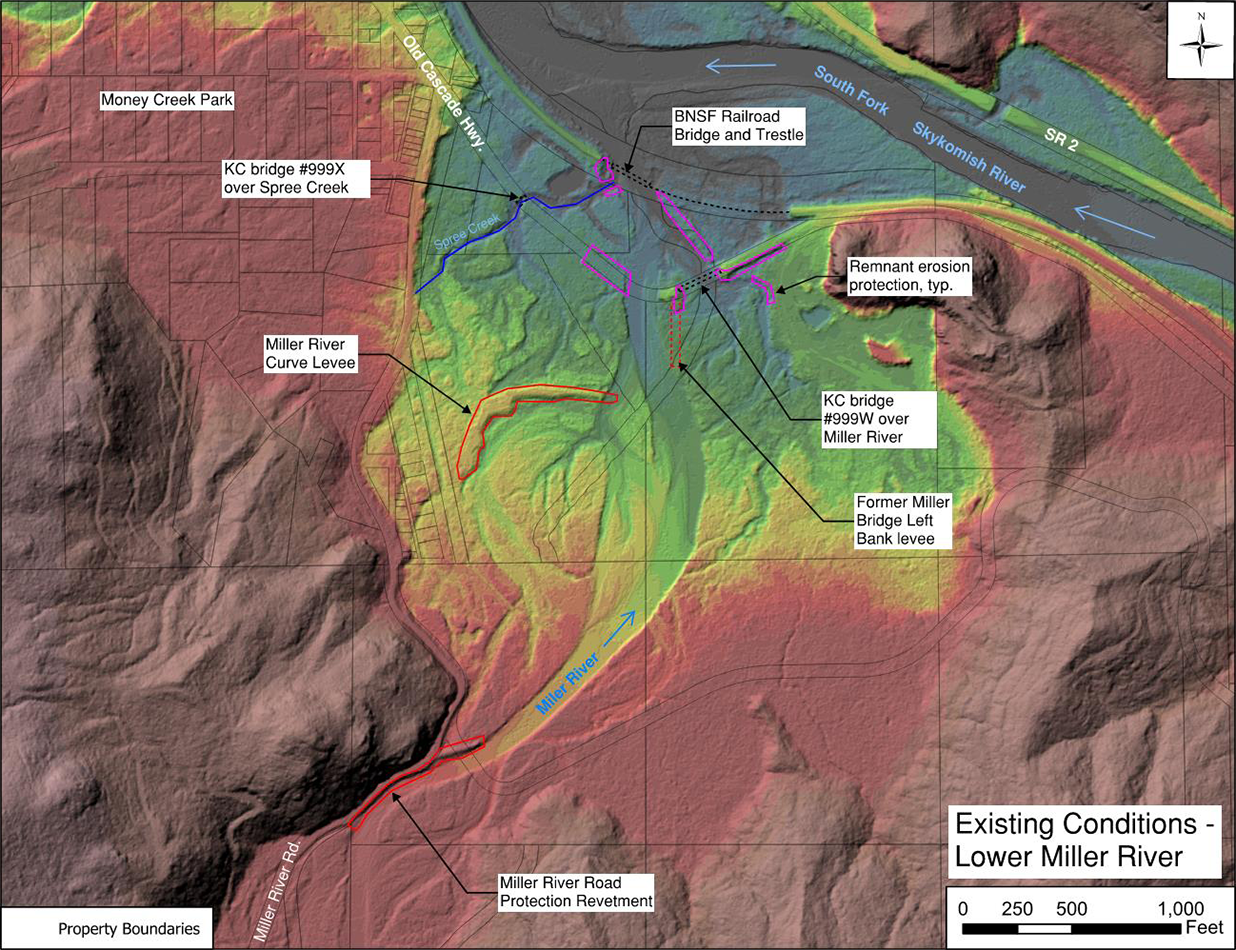 Lidar map of the lower Miller River alluvial fan