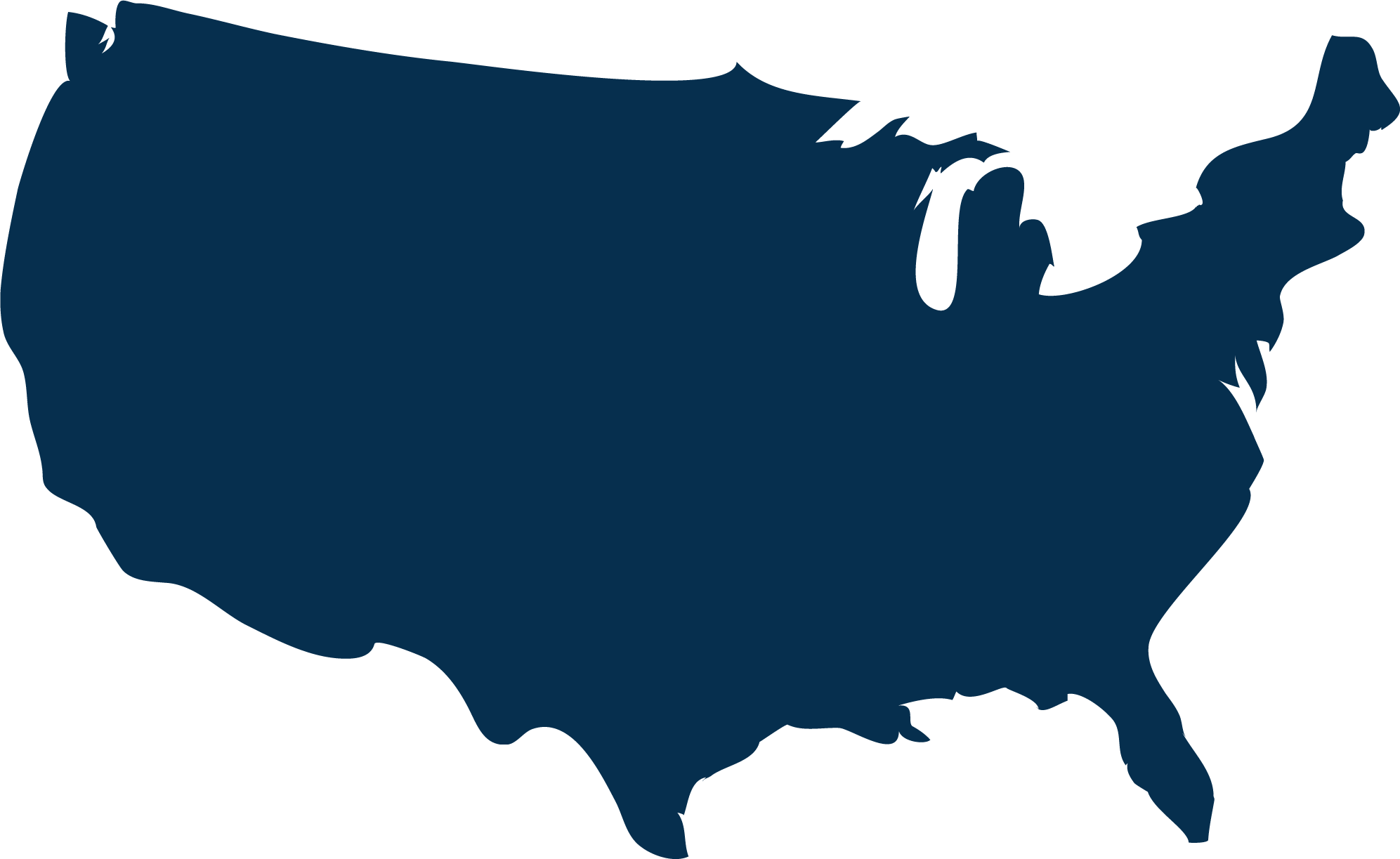 Silhouette icon of the mainland United States