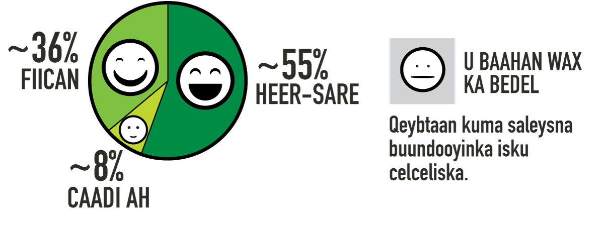 Food safety rating percentages in Somali