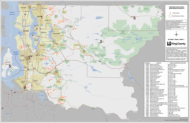 Proposed Culvert Replacement Projects Map