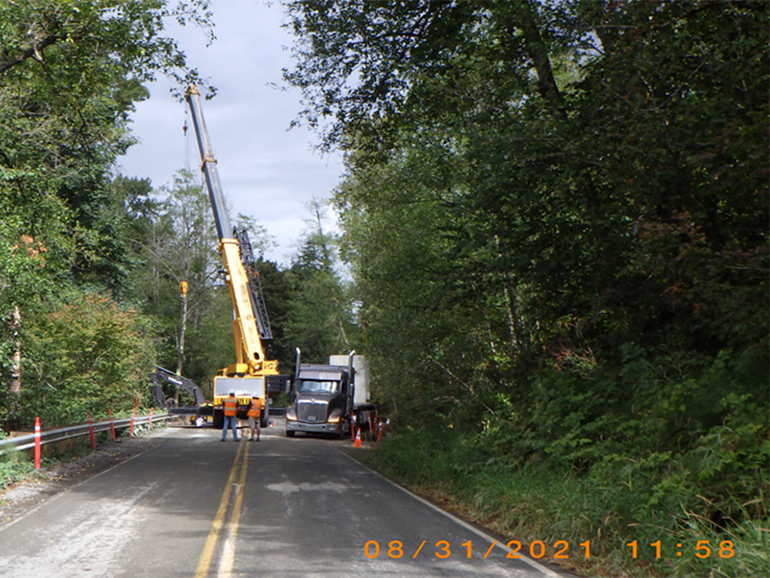 Moving concrete slabs, August 31, 2021.