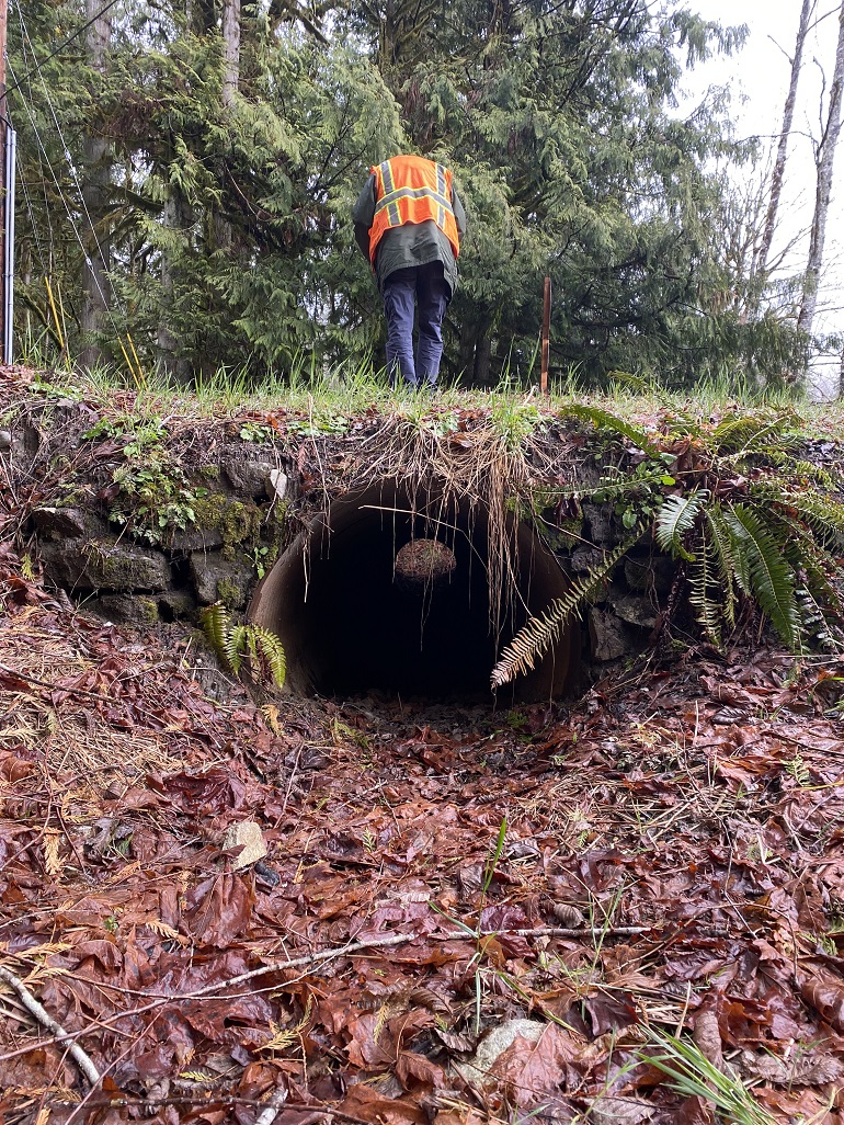 Engineer surveys the location.