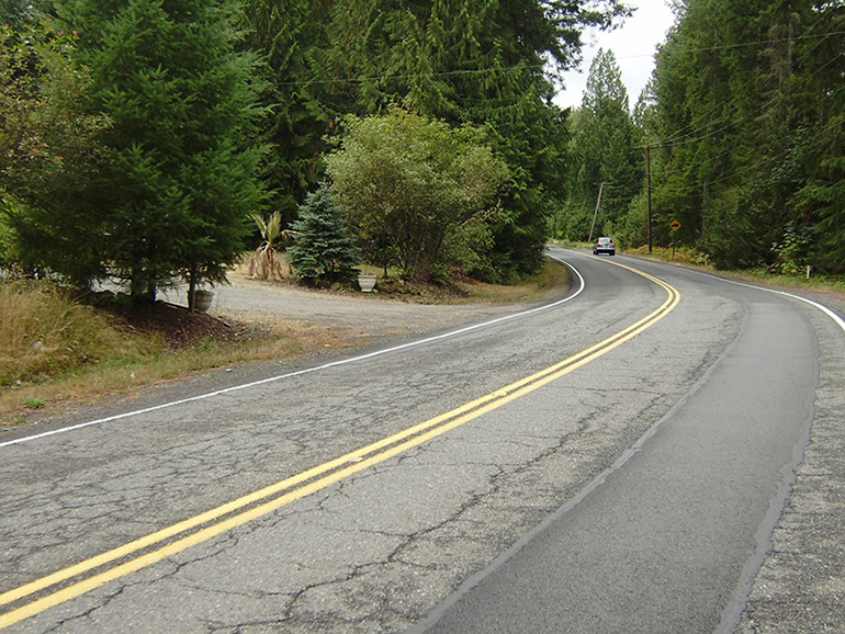 Damage on NE Stillwater Hill Road.