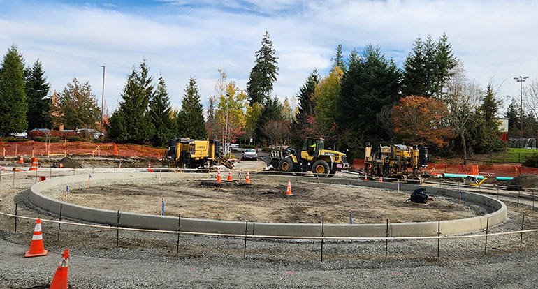 New roundabout under construction.