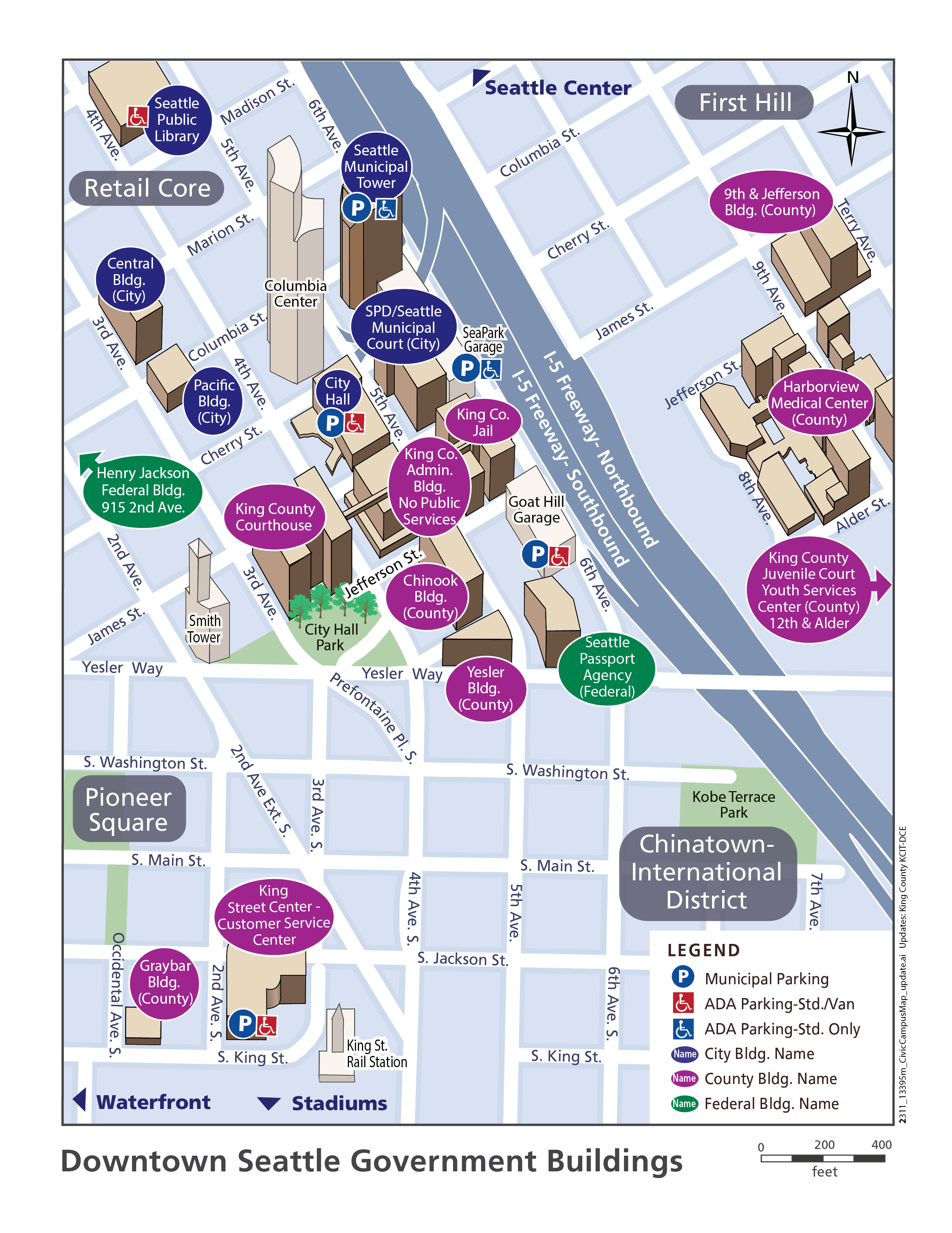 Downtown seattle navigation map