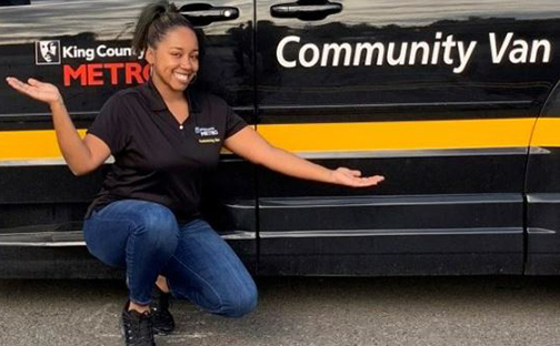 woman with van